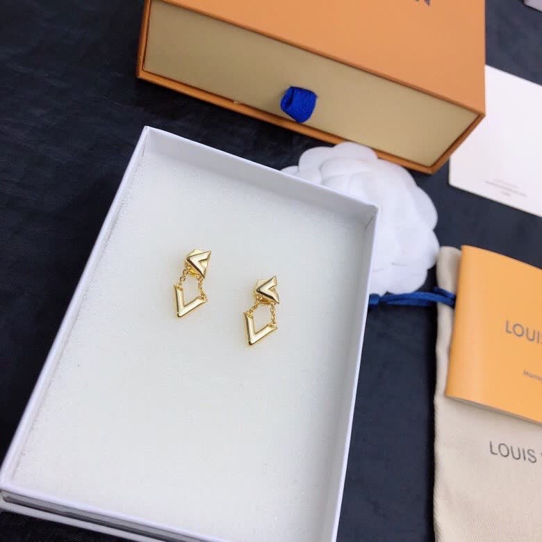 Louis Vuitton Gold Tone Earrings